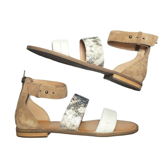 FRYE & CO. EVIE 2 Band Sandal Flats Size 7 - Picture 1 of 12